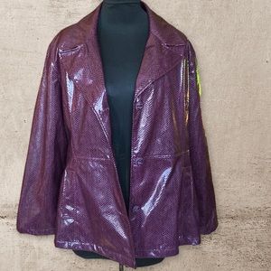 CS Signature Faux Snakeskin Purple Jacket Sz XL